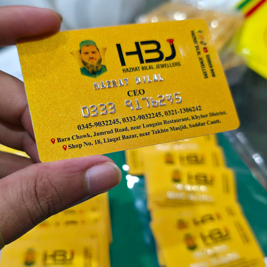 Hazrat Bilal jewelry Embossed Visiting Cards