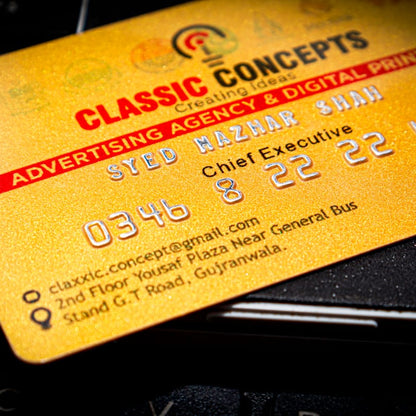 Premium embossed visiting cards 100 cards single side printing